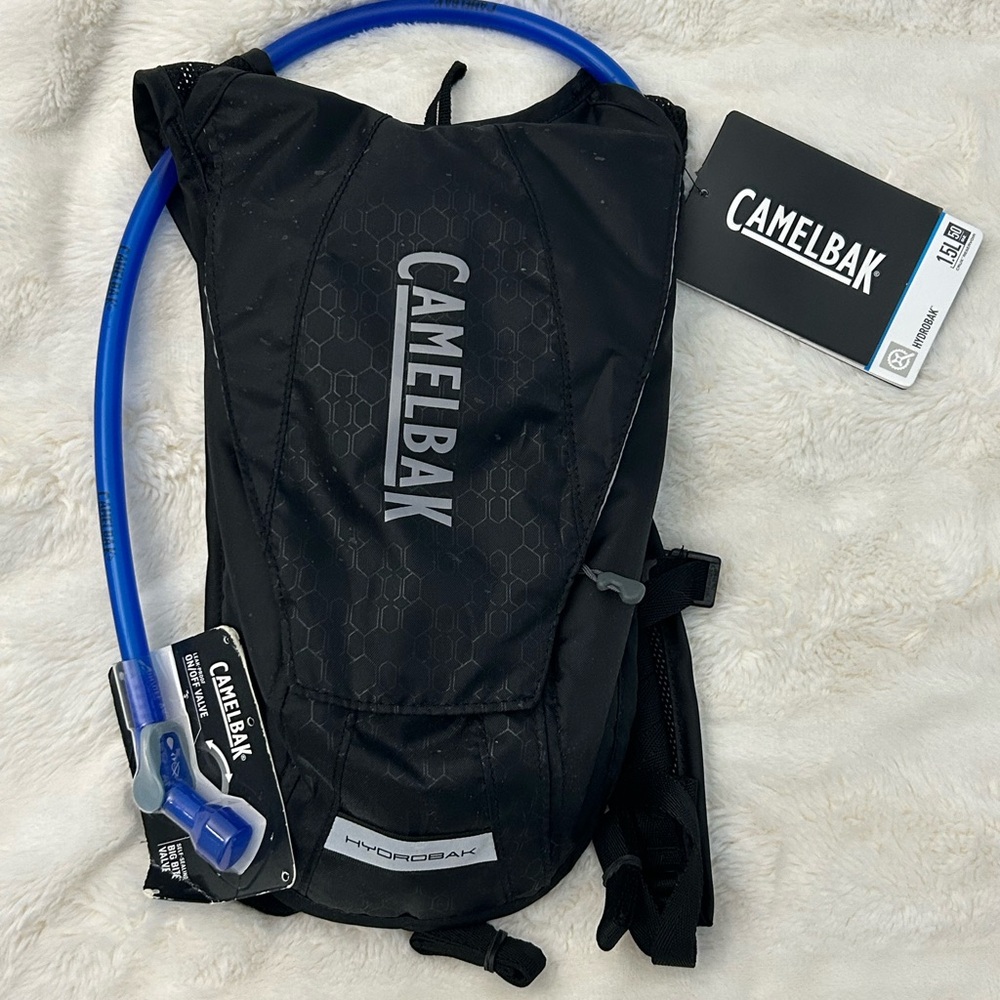 CamelBak Black Hydration Pack with Blue Tube
